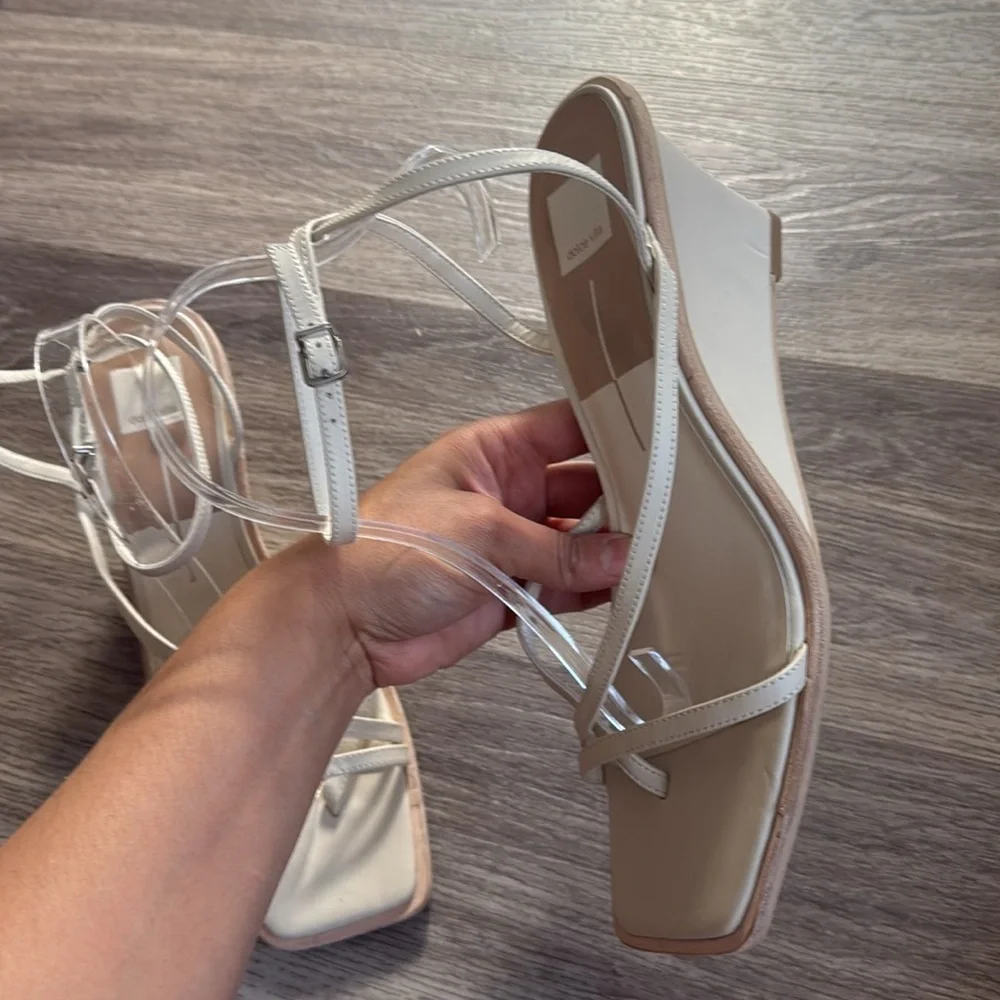 DV by Dolce Vita White Wedge Sandals